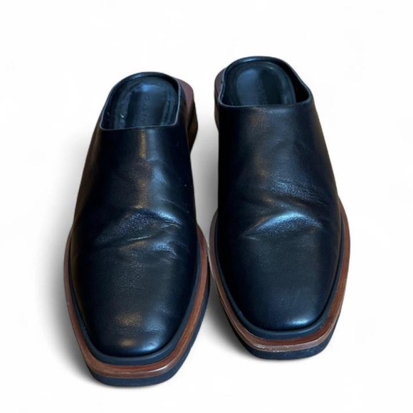 Robert Clergerie Black and Brown Mules Sleek Leather Design - Picture 3 of 8